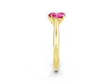 Yellow gold Heart Cut Pink Sapphire Solitaire Engagement Ring with Cathedral Setting and Four-Prong Mount_32