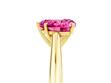 Yellow gold Heart Cut Pink Sapphire Solitaire Engagement Ring with Cathedral Setting and Four-Prong Mount_35