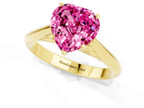 Yellow gold Heart Cut Pink Sapphire Solitaire Engagement Ring with Cathedral Setting and Four-Prong Mount_67