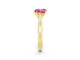 Yellow gold Heart Cut Pink Sapphire Solitaire Engagement Ring with Cathedral Setting and Four-Prong Mount_68