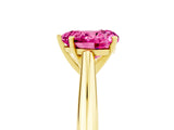 Yellow gold Heart Cut Pink Sapphire Solitaire Engagement Ring with Cathedral Setting and Four-Prong Mount_71