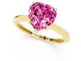 Yellow gold Heart Cut Pink Sapphire Solitaire Engagement Ring with Classic Band and Four-Prong Setting_25