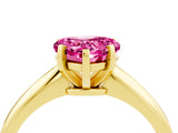 Yellow gold Heart Cut Pink Sapphire Solitaire Engagement Ring with Classic Band and Four-Prong Setting_28