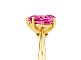 Yellow gold Heart Cut Pink Sapphire Solitaire Engagement Ring with Classic Band and Four-Prong Setting_29