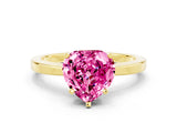 Yellow gold Heart Cut Pink Sapphire Solitaire Engagement Ring with Classic Band and Four-Prong Setting_60