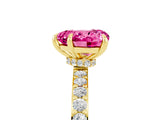 Yellow gold Heart Cut Pink Sapphire Solitaire Engagement Ring with Pavé Band and Four-Prong Setting_29
