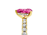 Yellow gold Heart Cut Pink Sapphire Solitaire Ring with Round  Pavé Band and Four-Prong Setting_41