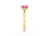 Yellow gold Heart Cut Pink Sapphire Solitaire Ring with Thin Band and Four-Prong Setting_26