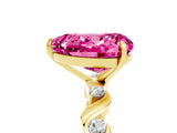 Yellow gold Heart Cut Pink Sapphire Solitaire Twisted Band with Round  Accents and Prong Setting_17
