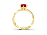 Yellow gold Heart Cut Ruby Engagement Ring with Side Stone Accents and Four-Prong Setting_63