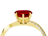 Yellow gold Heart Cut Ruby Engagement Ring with Side Stone Accents and Four-Prong Setting_64