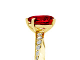 Yellow gold Heart Cut Ruby Engagement Ring with Side Stone Accents and Four-Prong Setting_65