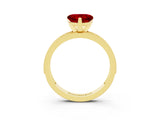 Yellow gold Heart Cut Ruby Milgrain Pavé Engagement Ring with Four-Prong Setting_15