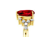 Yellow gold Heart Cut Ruby Ring with Side Stones and Four-Prong Setting_41
