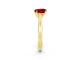 Yellow gold Heart Cut Ruby Solitaire Engagement Ring with Cathedral Setting and Four-Prong Mount_68