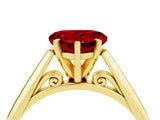 Yellow gold Heart Cut Ruby Solitaire Engagement Ring with Cathedral Setting and Four-Prong Mount_70