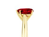 Yellow gold Heart Cut Ruby Solitaire Engagement Ring with Cathedral Setting and Four-Prong Mount_71
