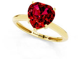Yellow gold Heart Cut Ruby Solitaire Engagement Ring with Classic Band and Four-Prong Setting_25