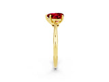 Yellow gold Heart Cut Ruby Solitaire Engagement Ring with Classic Band and Four-Prong Setting_26