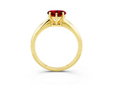 Yellow gold Heart Cut Ruby Solitaire Engagement Ring with Classic Band and Four-Prong Setting_27
