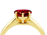 Yellow gold Heart Cut Ruby Solitaire Engagement Ring with Classic Band and Four-Prong Setting_28