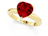 Yellow gold Heart Cut Ruby Solitaire Engagement Ring with Round Band and Four-Prong Setting_1