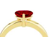 Yellow gold Heart Cut Ruby Solitaire Engagement Ring with Round Band and Four-Prong Setting_4