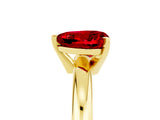 Yellow gold Heart Cut Ruby Solitaire Engagement Ring with Round Band and Four-Prong Setting_5