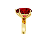 Yellow gold Heart Cut Ruby Solitaire Ring with Thin Band and Prong Setting_17