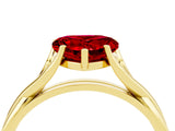 Yellow gold Heart Cut Ruby Solitaire Twist Band Prong Setting Ring_40