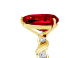 Yellow gold Heart Cut Ruby Solitaire Twisted Band with Round  Accents and Prong Setting_17