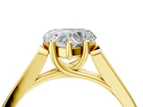 Yellow gold Heart Cut Solitaire Cathedral Diamond Engagement Ring with Channel-Set Band and Four-Prong Setting_11