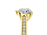 Yellow gold Heart Cut Solitaire Cathedral Diamond Engagement Ring with Channel-Set Band and Four-Prong Setting_12
