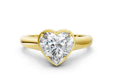 Yellow gold Heart Cut Solitaire Diamond Engagement Ring with Four-Prong Setting and Tapered Band_7