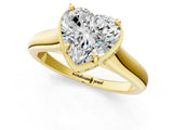 Yellow gold Heart Cut Solitaire Diamond Engagement Ring with Four-Prong Setting and Tapered Band_8