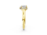 Yellow gold Heart Cut Solitaire Diamond Engagement Ring with Four-Prong Setting and Tapered Band_9