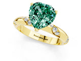 Yellow gold Heart Cut Solitaire Diamond Engagement Ring with Twisted Pave Band and Four-Prong Setting_1