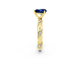 Yellow gold Heart Cut Solitaire Diamond Engagement Ring with Twisted Pave Band and Four-Prong Setting_2