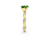Yellow gold Heart Cut Solitaire Diamond Engagement Ring with Twisted Pave Band and Four-Prong Setting_2