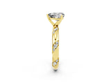 Yellow gold Heart Cut Solitaire Diamond Engagement Ring with Twisted Pave Band and Four-Prong Setting_2