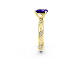 Yellow gold Heart Cut Solitaire Diamond Engagement Ring with Twisted Pave Band and Four-Prong Setting_2
