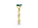 Yellow gold Heart Cut Solitaire Diamond Engagement Ring with Twisted Pave Band and Four-Prong Setting_2