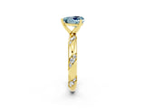 Yellow gold Heart Cut Solitaire Diamond Engagement Ring with Twisted Pave Band and Four-Prong Setting_2