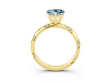 Yellow gold Heart Cut Solitaire Diamond Engagement Ring with Twisted Pave Band and Four-Prong Setting_3