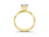 Yellow gold Heart Cut Solitaire Diamond Engagement Ring with Twisted Pave Band and Four-Prong Setting_3