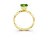 Yellow gold Heart Cut Solitaire Diamond Engagement Ring with Twisted Pave Band and Four-Prong Setting_3