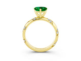 Yellow gold Heart Cut Solitaire Diamond Engagement Ring with Twisted Pave Band and Four-Prong Setting_3