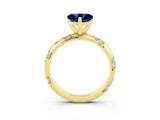 Yellow gold Heart Cut Solitaire Diamond Engagement Ring with Twisted Pave Band and Four-Prong Setting_3
