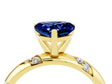 Yellow gold Heart Cut Solitaire Diamond Engagement Ring with Twisted Pave Band and Four-Prong Setting_4