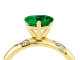 Yellow gold Heart Cut Solitaire Diamond Engagement Ring with Twisted Pave Band and Four-Prong Setting_4